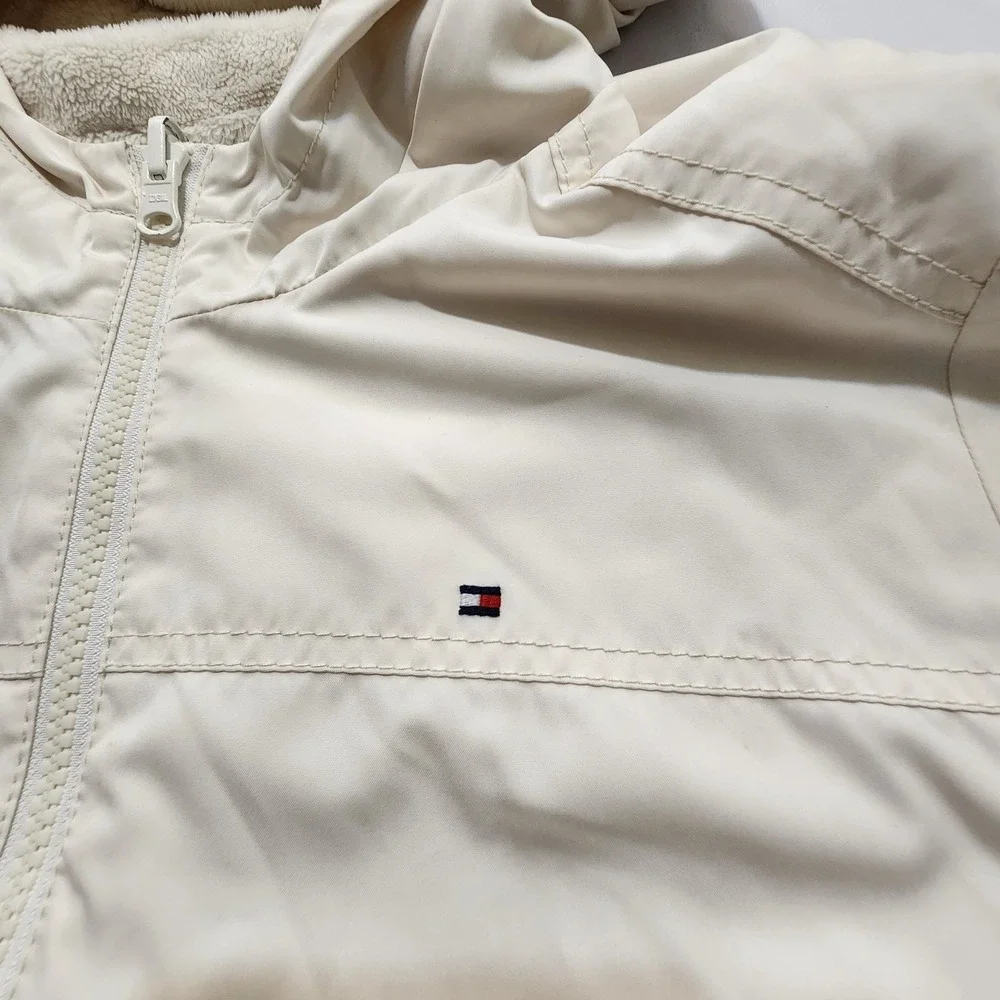 Tommy Hilfiger Girl Reversible Fleece Hooded‎ Jacket Size M